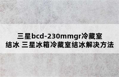 三星bcd-230mmgr冷藏室结冰 三星冰箱冷藏室结冰解决方法